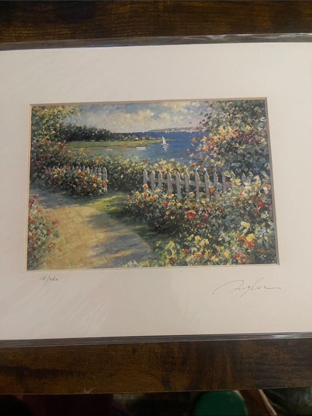 Floral Garden Print with Blue Sky